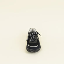Chanel Black Logo Lace Up Sneakers 42