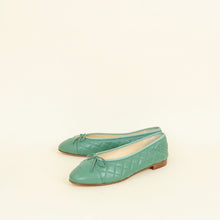 Chanel Light Green CC Cap Toe Ballet Flats 42C