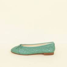 Chanel Light Green CC Cap Toe Ballet Flats 42C