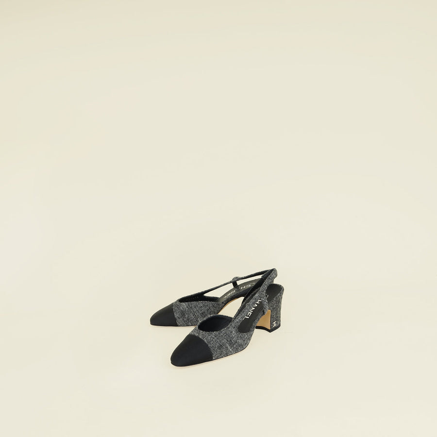 Chanel Bicolor D'Orsay Slingback 35
