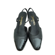 Chanel Black CC Cap Toe Slingback 36.5