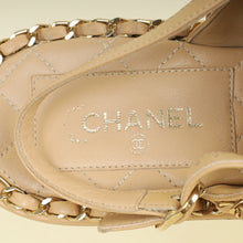 Chanel Beige CC Chain Sandal 36