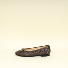 Chanel Dark Olive CC Cap Toe Flat Ballerina 37.5