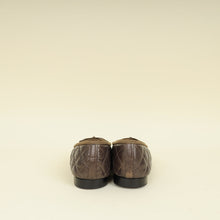 Chanel Dark Olive CC Cap Toe Flat Ballerina 37.5