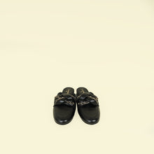 Chanel Black CC Braided Chain Mules 37.5