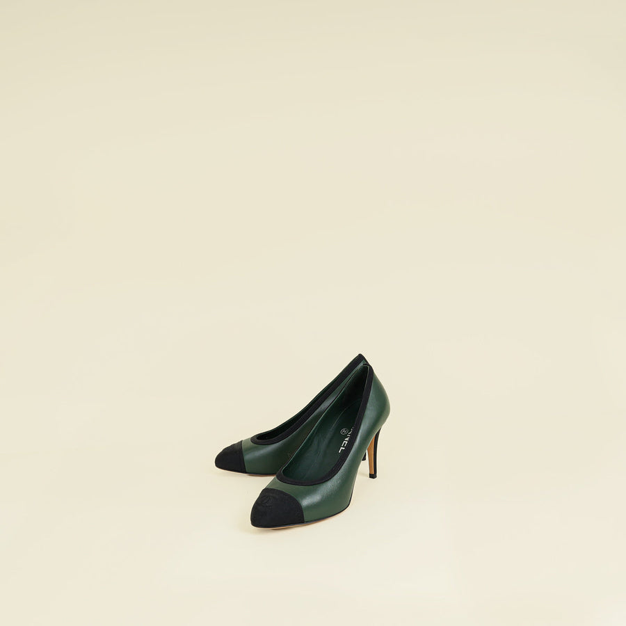 Chanel Bicolor CC Cap Toe Pumps 37.5