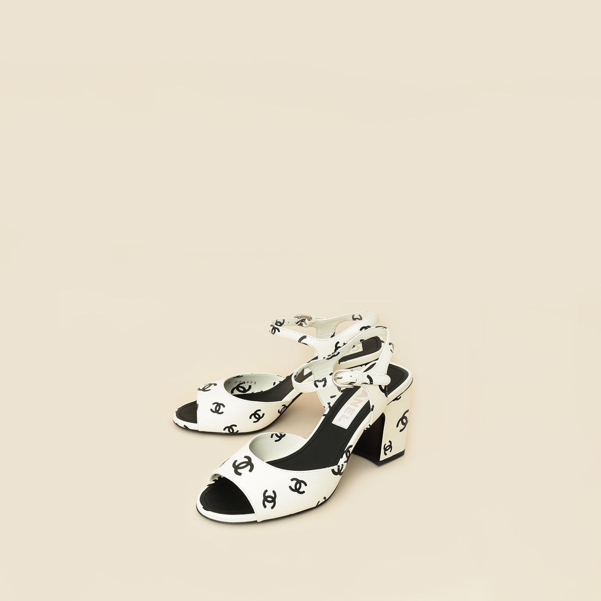 Chanel Bicolor CC Print Coco Beach Sandal 37