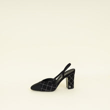 Chanel Black Cap Toe Slingback Pumps 37