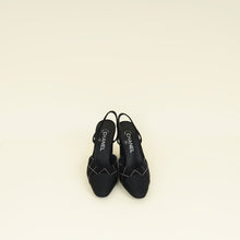 Chanel Black Cap Toe Slingback Pumps 37