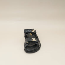 Chanel Black Shiny CC Beads Quilted Dad Slide Mules 37