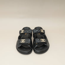 Chanel Black Shiny CC Beads Quilted Dad Slide Mules 37