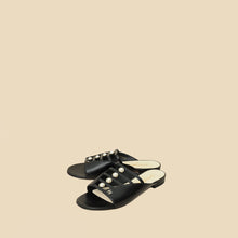Chanel BlackCC Pearl Mules 38.5