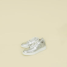Chanel Metallic Silver CC Trainer Sneaker 38.5