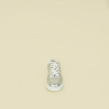 Chanel Metallic Silver CC Trainer Sneaker 38.5