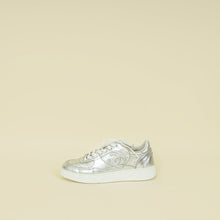 Chanel Metallic Silver CC Trainer Sneaker 38.5