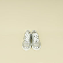 Chanel Metallic Silver CC Trainer Sneaker 38.5