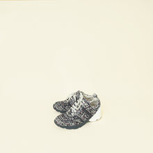 Chanel Gray Multicolor Tweed CC Lace Up Sneakers 38.5