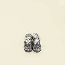 Chanel Gray Multicolor Tweed CC Lace Up Sneakers 38.5