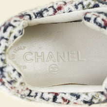 Chanel Gray Multicolor Tweed CC Lace Up Sneakers 38.5