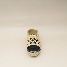 Chanel Bicolor CC Cap Toe Raffia Espadrille 38