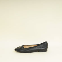 Chanel Black CC Cap Toe Flat Ballerina 38