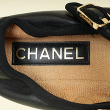 Chanel Black CC Charm Elastic Mary Janes Ballerina 38
