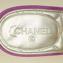 Chanel Purple CC Jeweled Toe Ring Flat Sandal 38