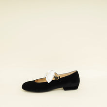 Chanel Black CC Bow Velvet Mary Jane Flats 38