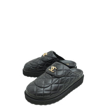 Chanel Black CC Turnlock Mules 38