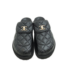 Chanel Black CC Turnlock Mules 38