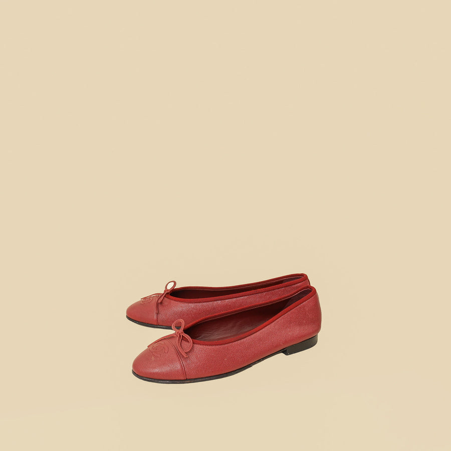 Chanel Dark Red Ballet Flats 39.5
