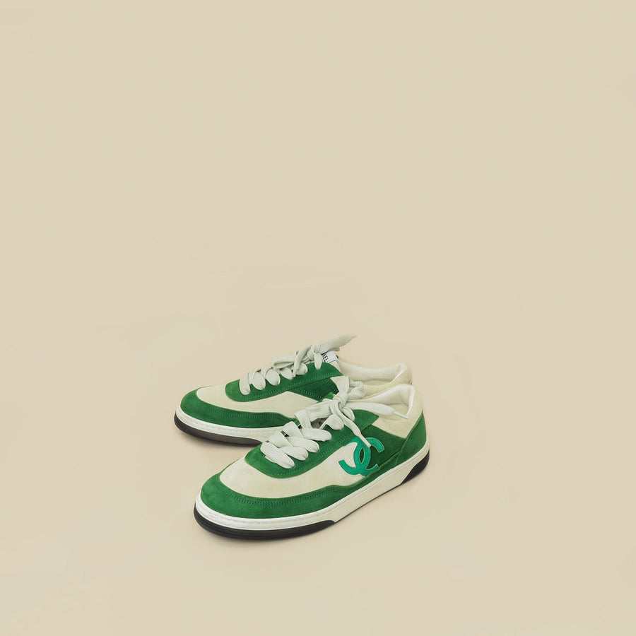 Chanel Bicolor CC Suede Trainer Sneaker 39.5