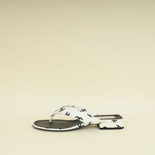 Chanel Bicolor CC Printed Coco Beach Thong Sandals 39