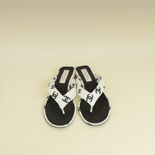 Chanel Bicolor CC Printed Coco Beach Thong Sandals 39