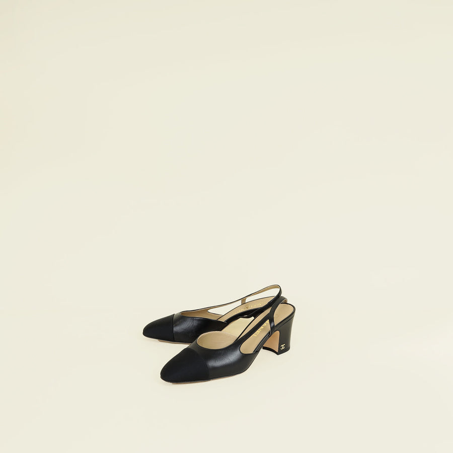 Chanel Black Slingback Pumps 39