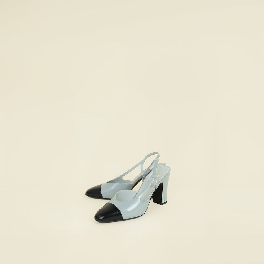Chanel Bicolor CC Cap Slingback Pump 39