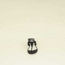 Chanel Black CC Pearl Sequins Thong Sandal 39
