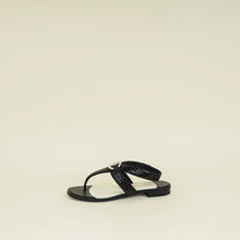 Chanel Black CC Pearl Sequins Thong Sandal 39