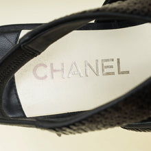 Chanel Black CC Pearl Sequins Thong Sandal 39