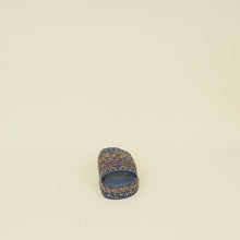 Chanel Blue Multicolor CC Braided Tweed Platform Sandals 40C