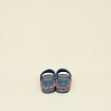 Chanel Blue Multicolor CC Braided Tweed Platform Sandals 40C