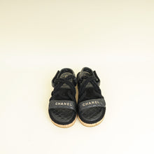 Chanel Black Logo Cord Quilted Slide Sandal 40
