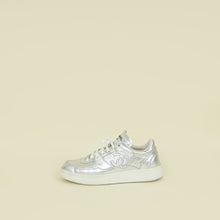 Chanel Metallic Silver CC Trainer Sneaker 40