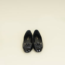 Chanel Black CC Cap Toe Camellia Flower Flat Ballerina 40