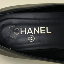 Chanel Black CC Cap Toe Camellia Flower Flat Ballerina 40