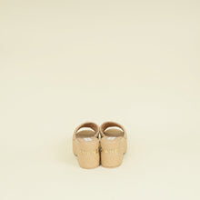 Chanel Beige Quilted CC Mules Wedge Sandals 40