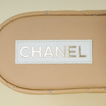 Chanel Beige Quilted CC Mules Wedge Sandals 40