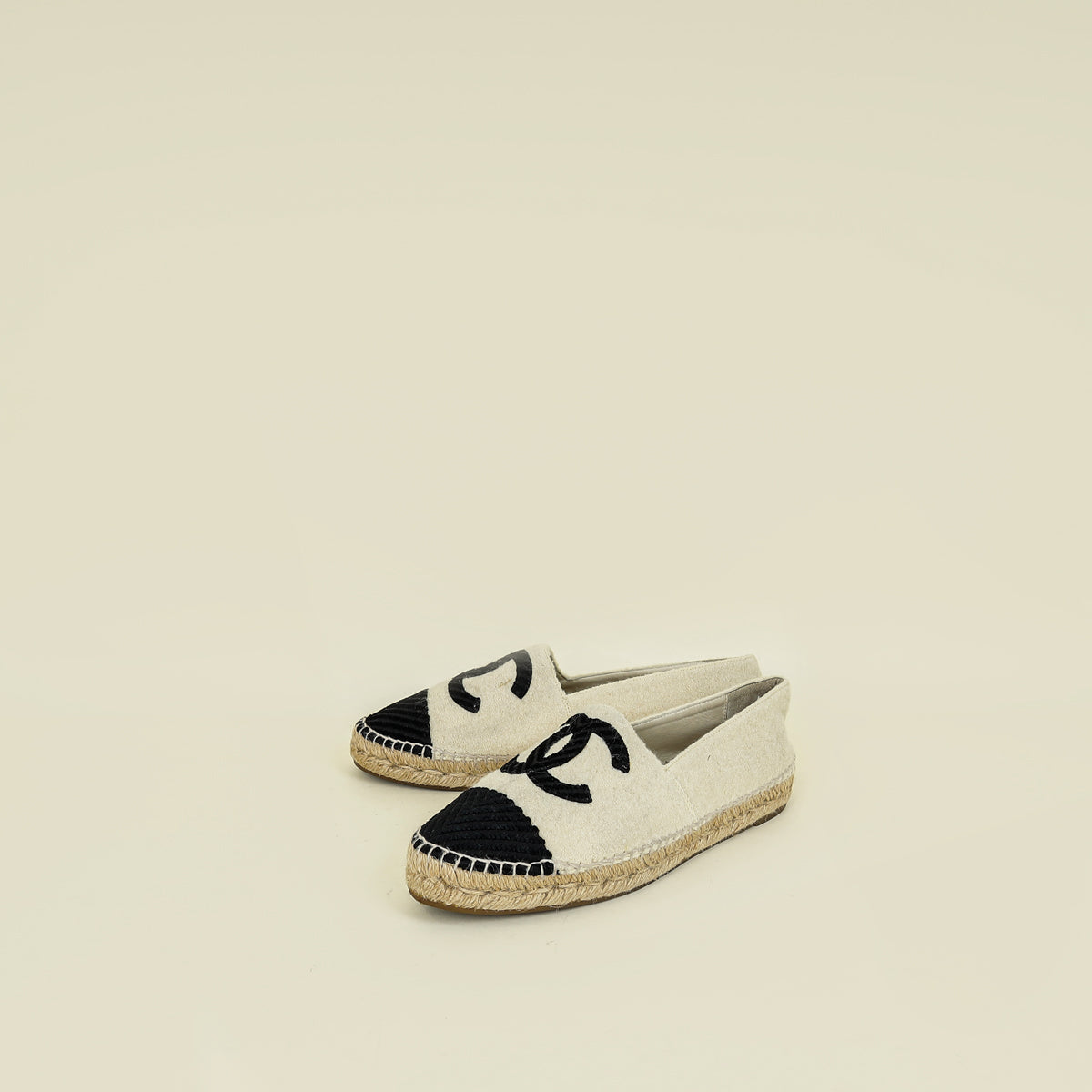 Chanel Bicolor CC Cap Toe Wool Espadrille 41