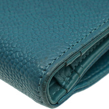 Chanel Teal CC Timeless French Wallet