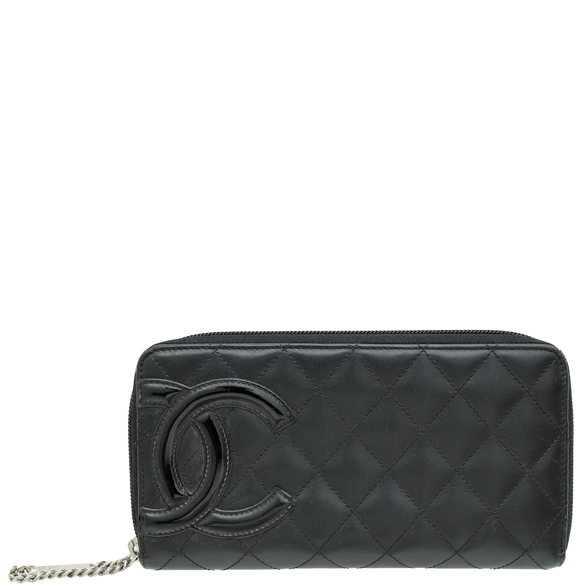 Chanel Black CC Cambon Large Gusset Zip Around Wallet